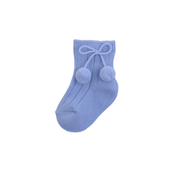 Pex Pom Pom Ankle Socks in Pale Blue